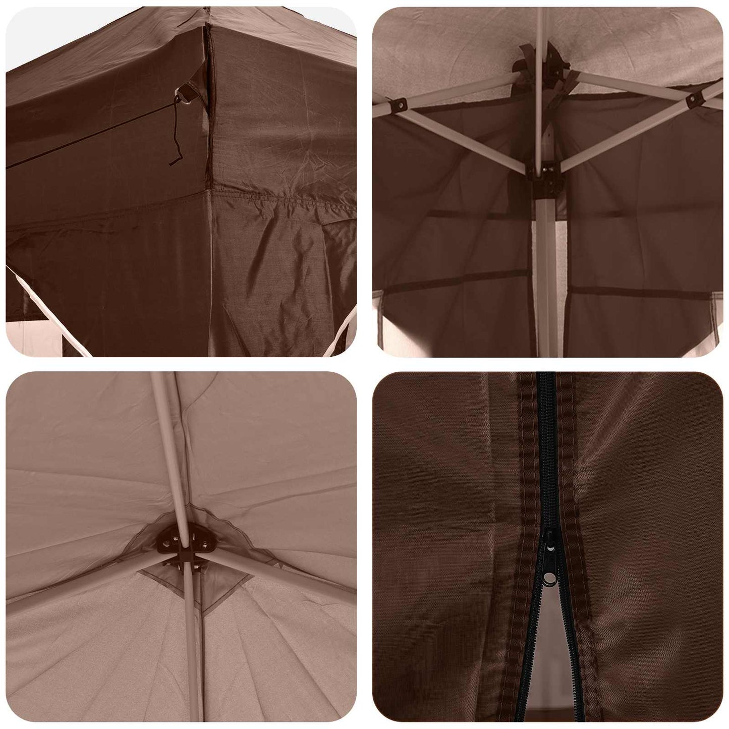 Pop-up Partyzelt Braun 575 x 288 x 245 cm Oxford-Stoff
