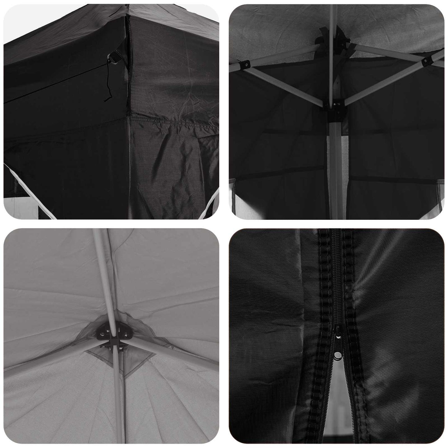 Pop-up Partyzelt Schwarz 575 x 288 x 245 cm Oxford-Stoff