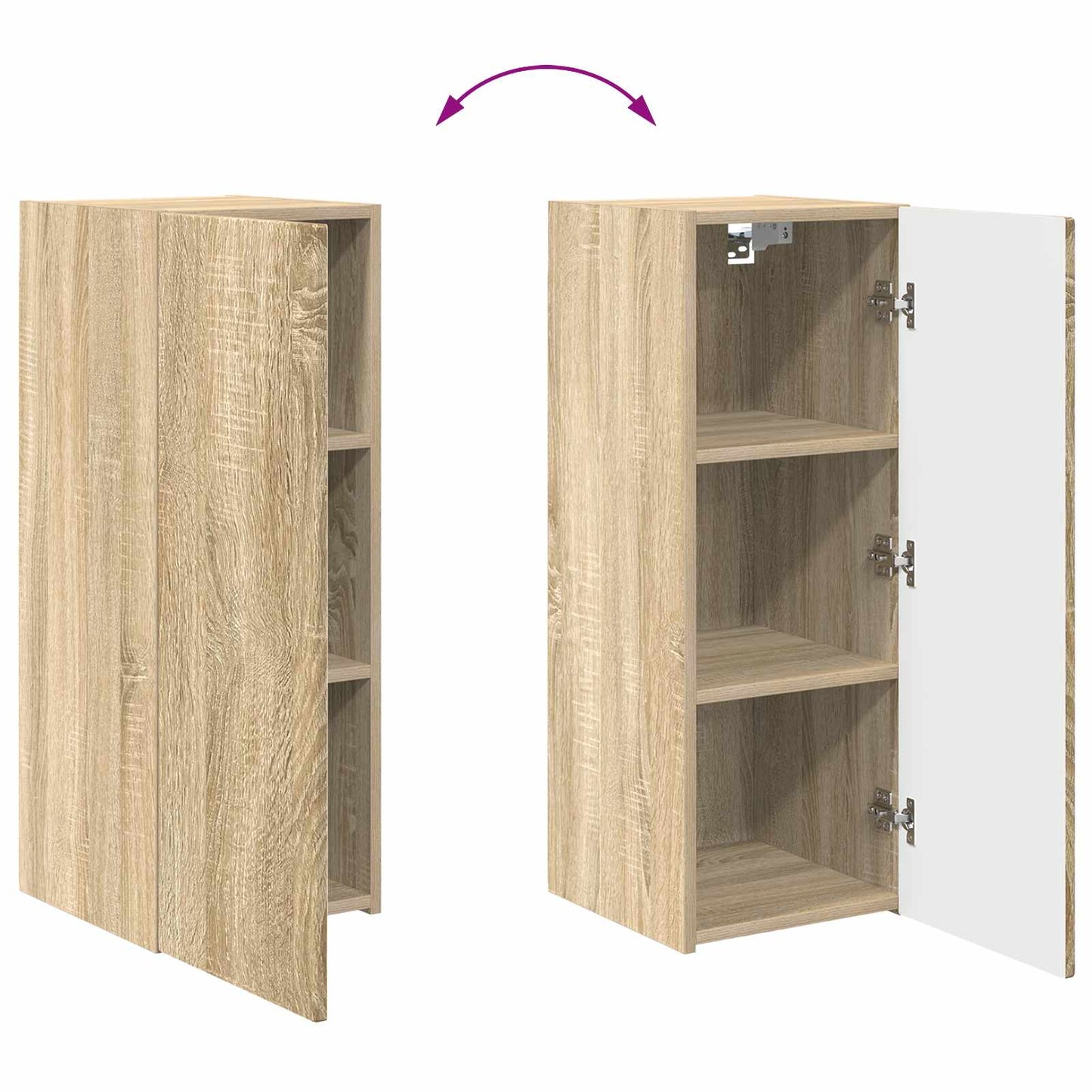 TV-Wandregal-Set Wandmontiert 4 pcs Sonoma-Eiche Holzwerkstoff