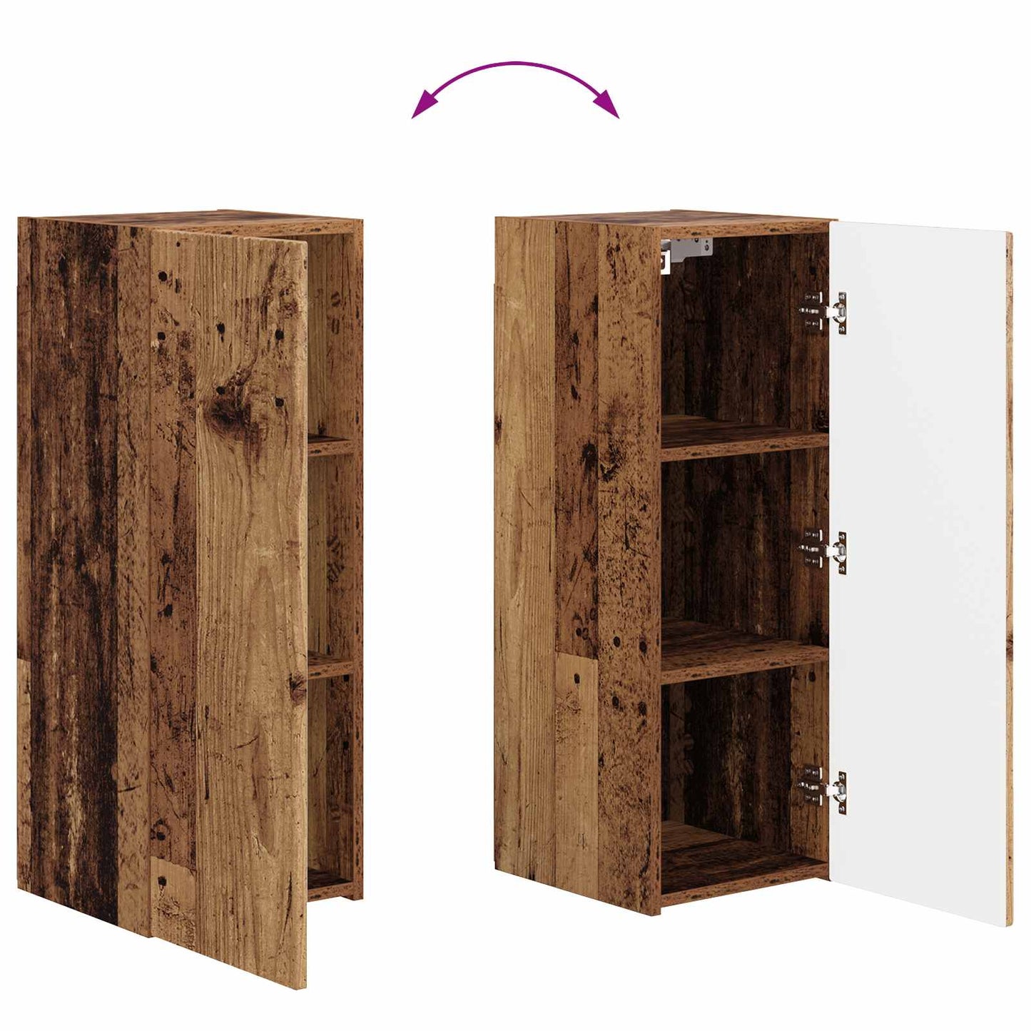 TV-Wandregal-Set Wandmontiert 4 pcs Altholz Holzwerkstoff
