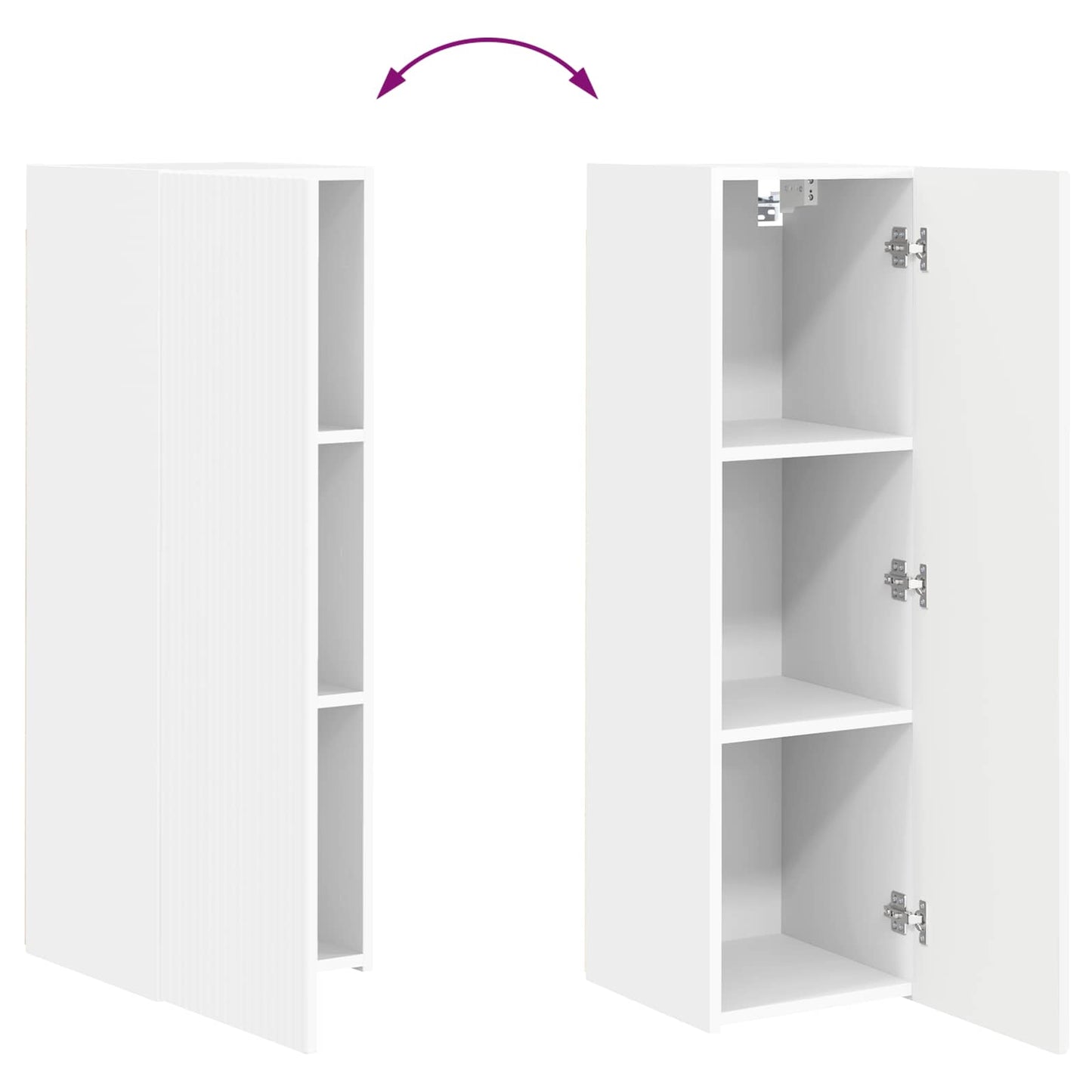TV-Wandregal-Set Wandmontiert 4 pcs Weiß Holzwerkstoff