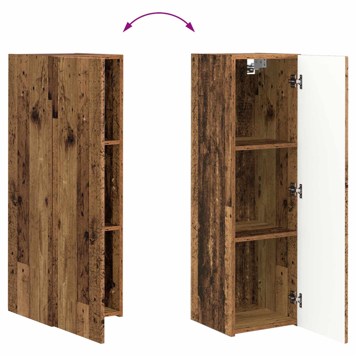 TV-Wandregal-Set Wandmontiert 4 pcs Altholz Holzwerkstoff