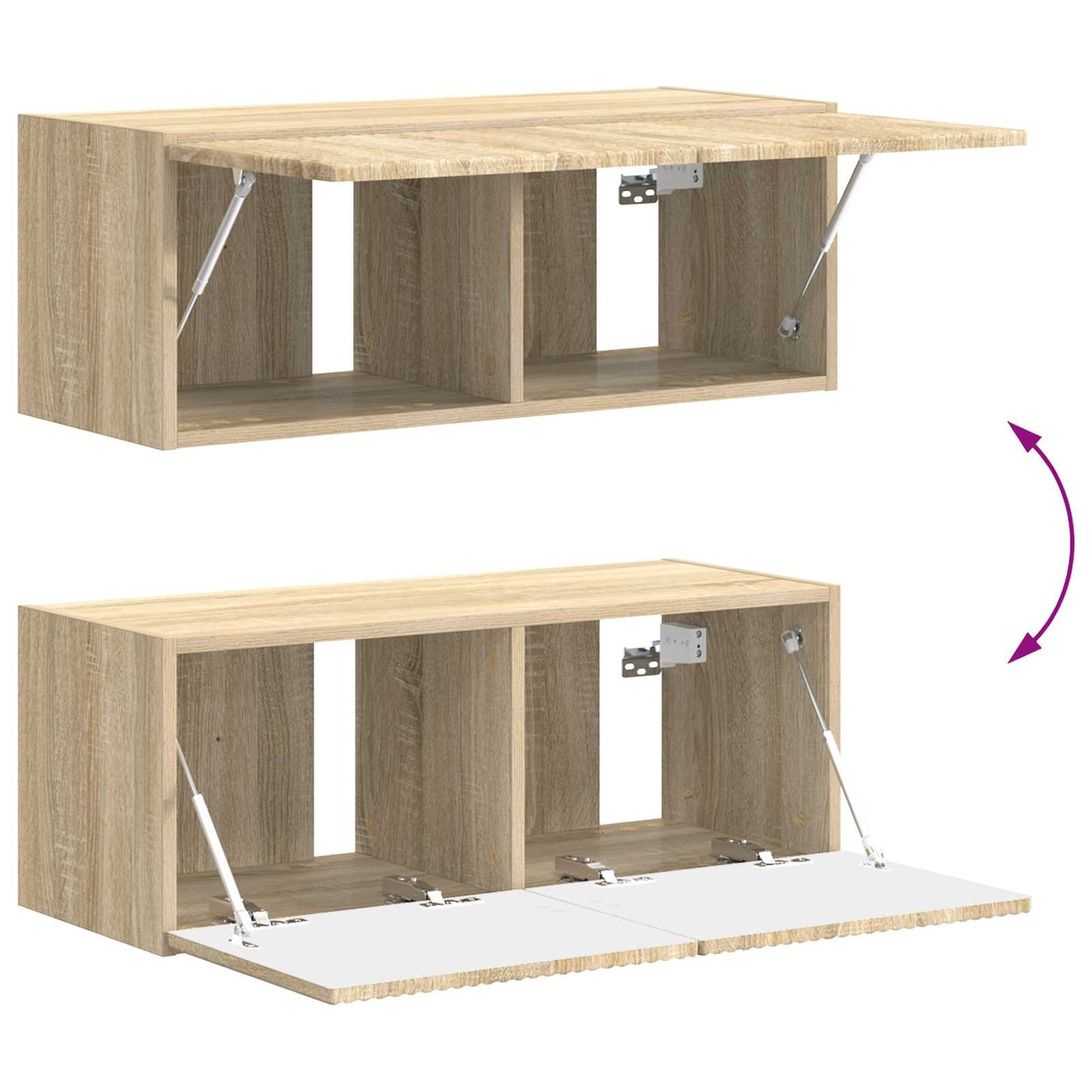 TV-Schrankset Wandmontiert 4 pcs Sonoma-Eiche Holzwerkstoff