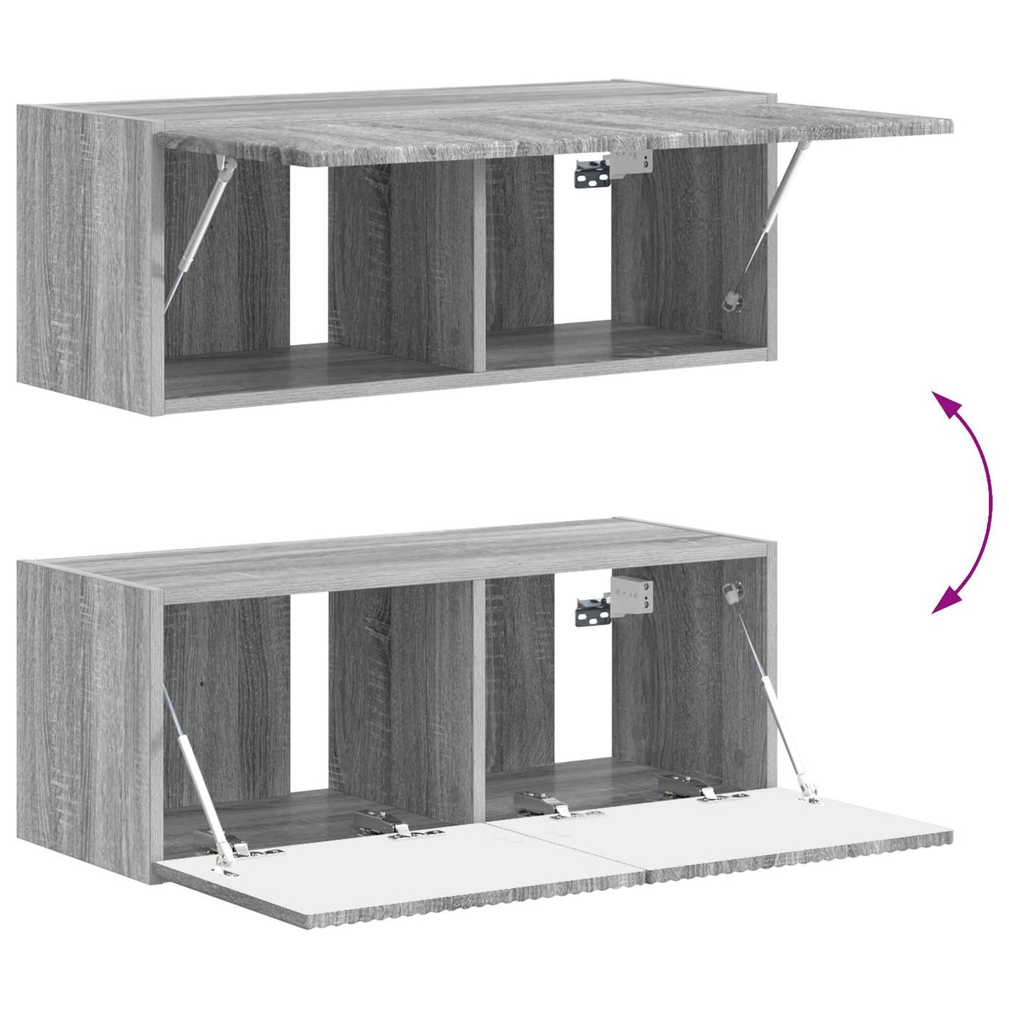 TV-Schrankset Wandmontiert 4 pcs Graues Sonoma Holzwerkstoff