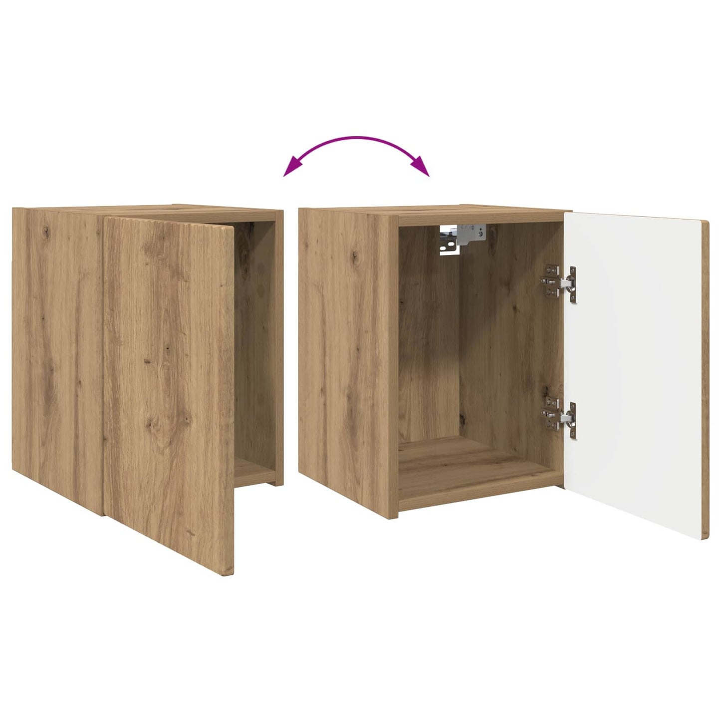 TV-Schrankset Wandmontiert 4 pcs Artisan-Eiche Holzwerkstoff