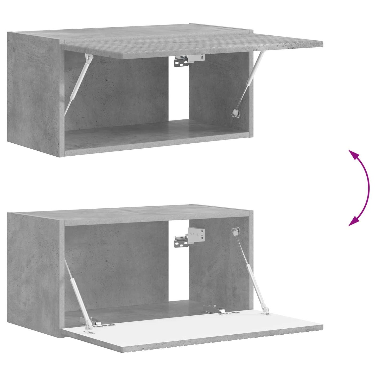TV-Schrankset Wandmontiert 4 pcs Beton Grau Holzwerkstoff
