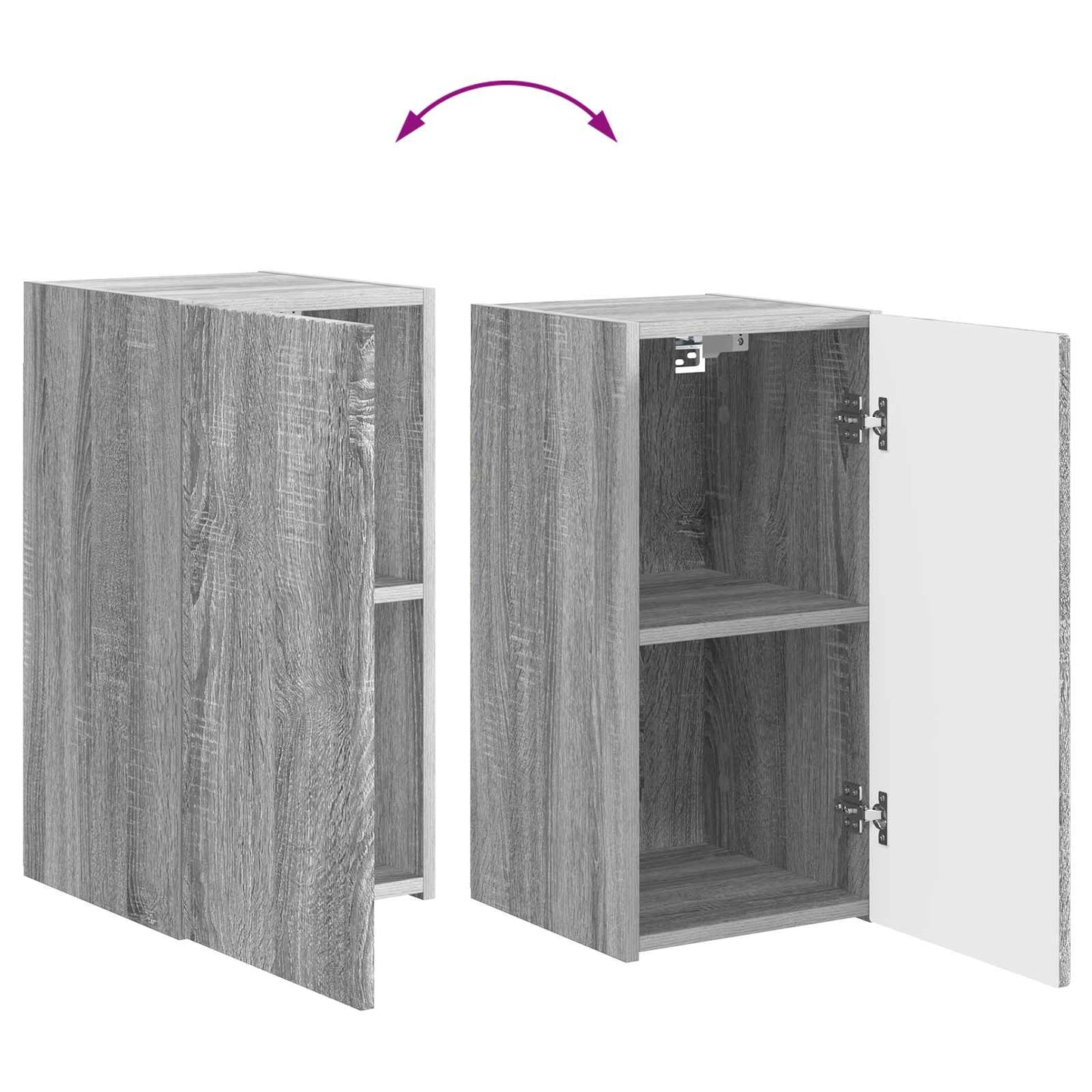 TV-Schrankset Wandmontiert 5 pcs Graues Sonoma Holzwerkstoff