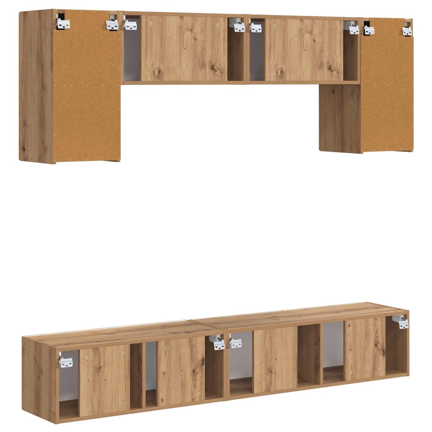 TV-Schrankset Wandmontiert 4 pcs Sonoma-Eiche Holzwerkstoff