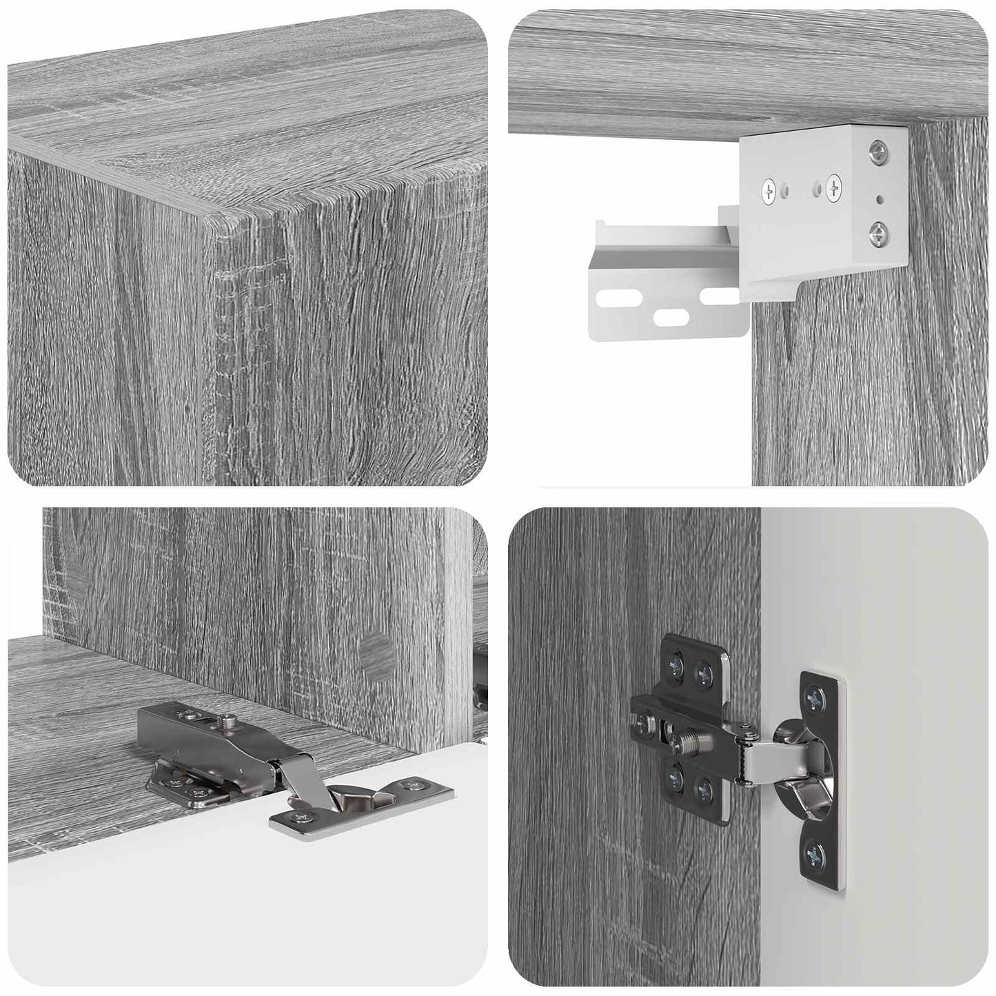 TV-Schrankset Wandmontiert 5 pcs Graues Sonoma Holzwerkstoff