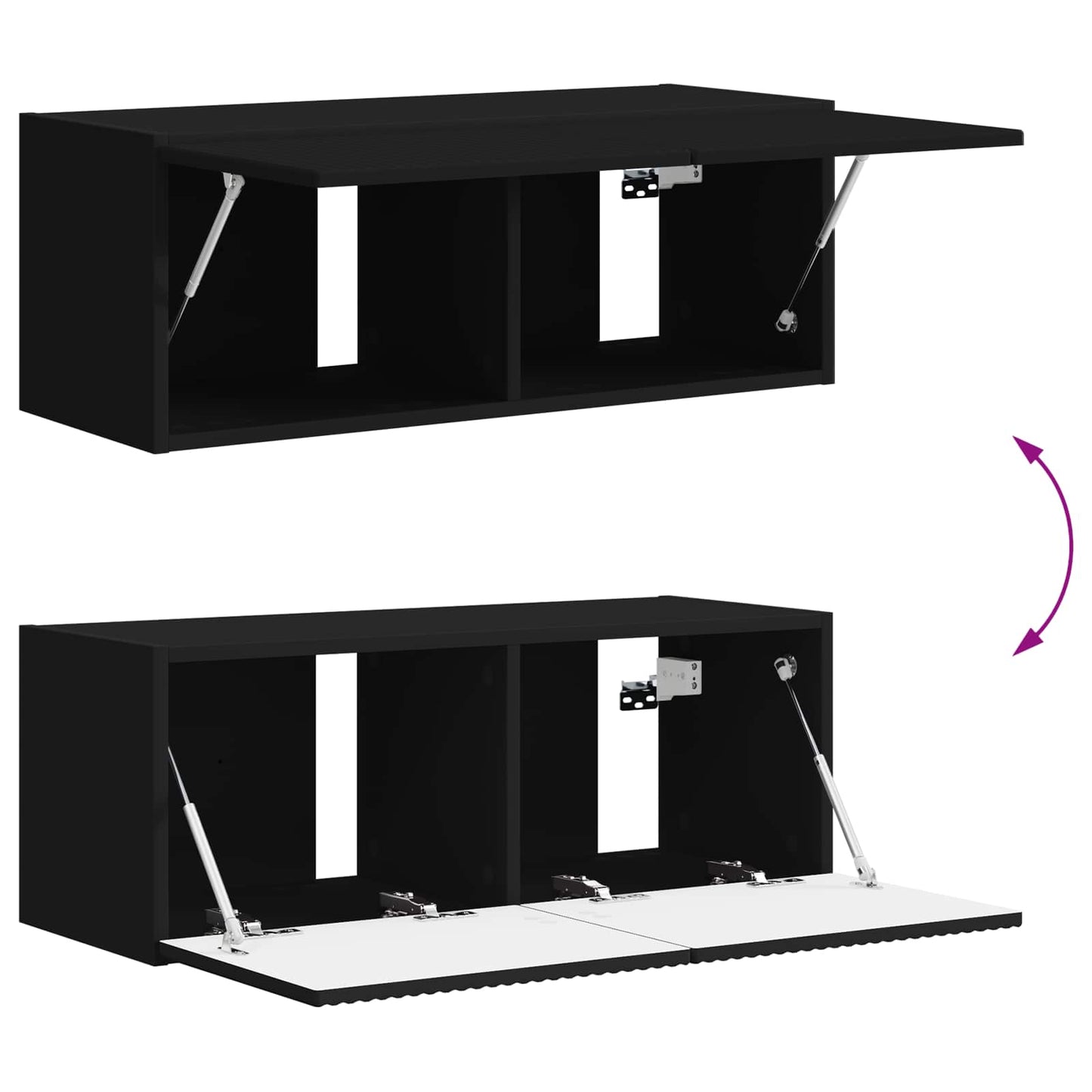 TV-Schrankset 4 pcs Schwarz Holzwerkstoff