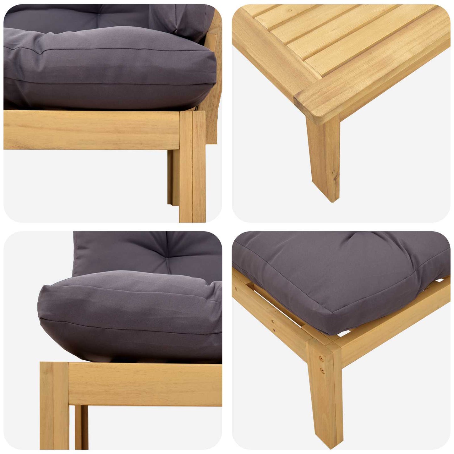 5 Stück Garten Pallet Sofa Einheiten Massivholz Akazie