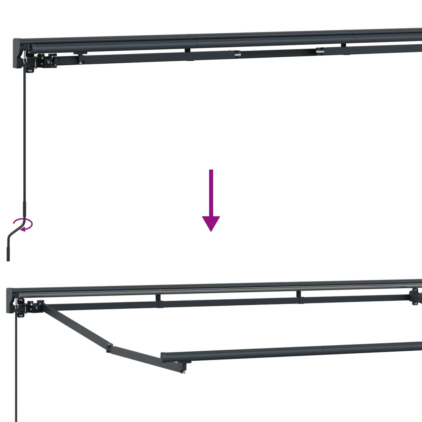 Manueller Markisenrahmen mit LEDs 4,5 × 3 m
