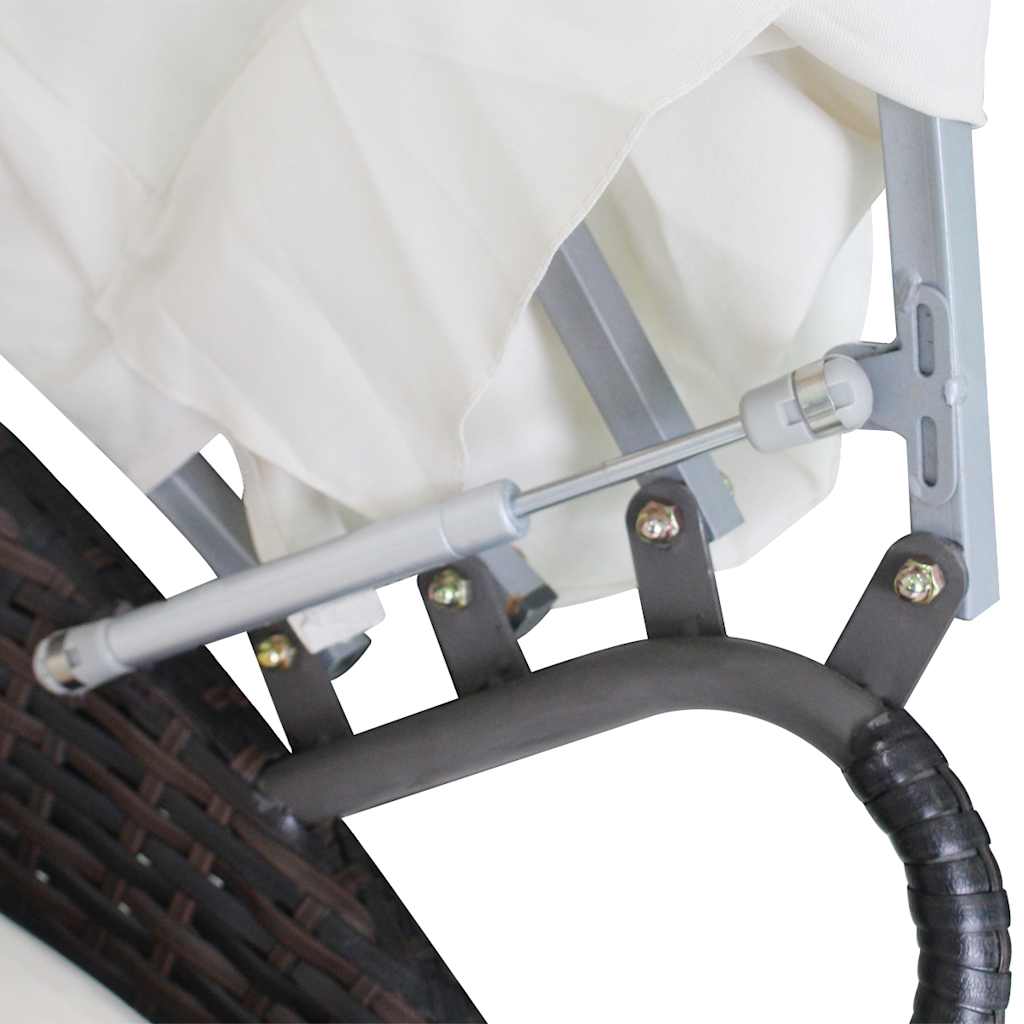 Gartenbetten mit Kissen Braun Poly Rattan