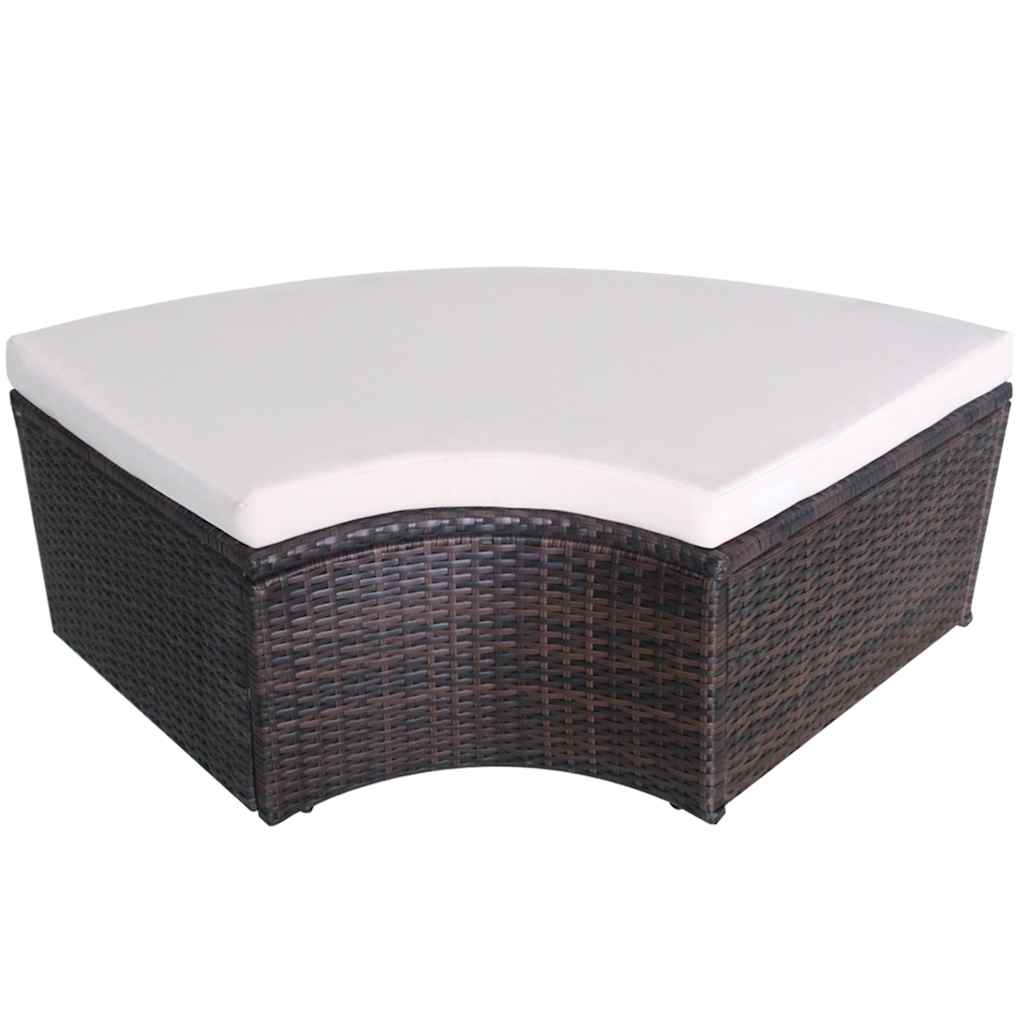 Gartenbetten mit Kissen Braun Poly Rattan