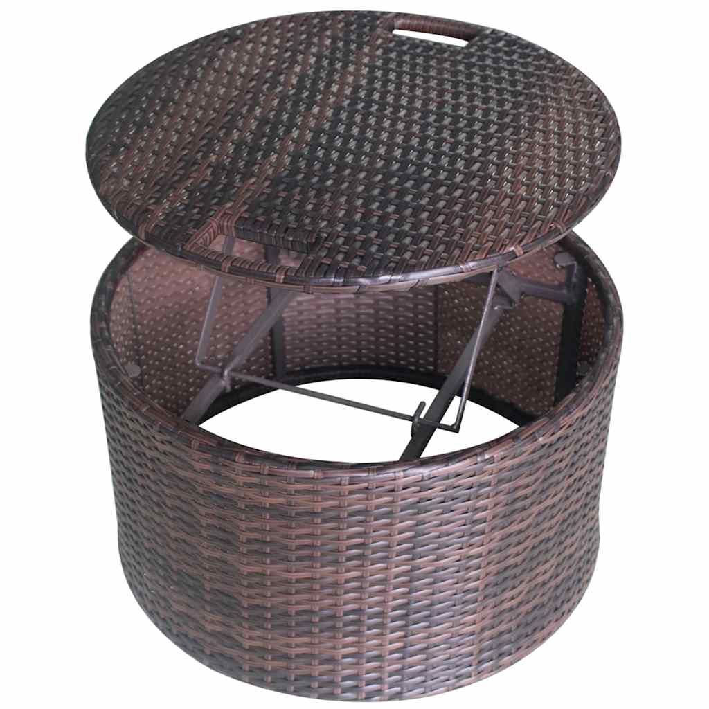 Gartenbetten mit Kissen Braun Poly Rattan