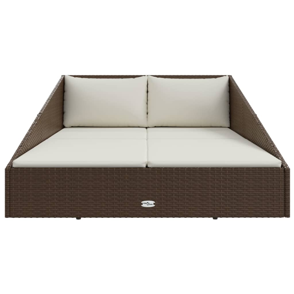 Gartenbett Braun 110x200 cm Poly Rattan