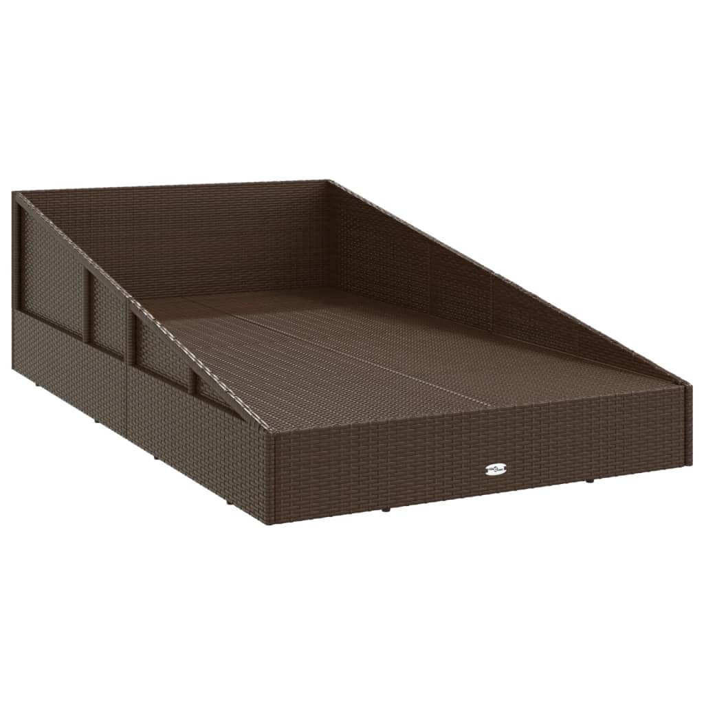 Gartenbett Braun 110x200 cm Poly Rattan