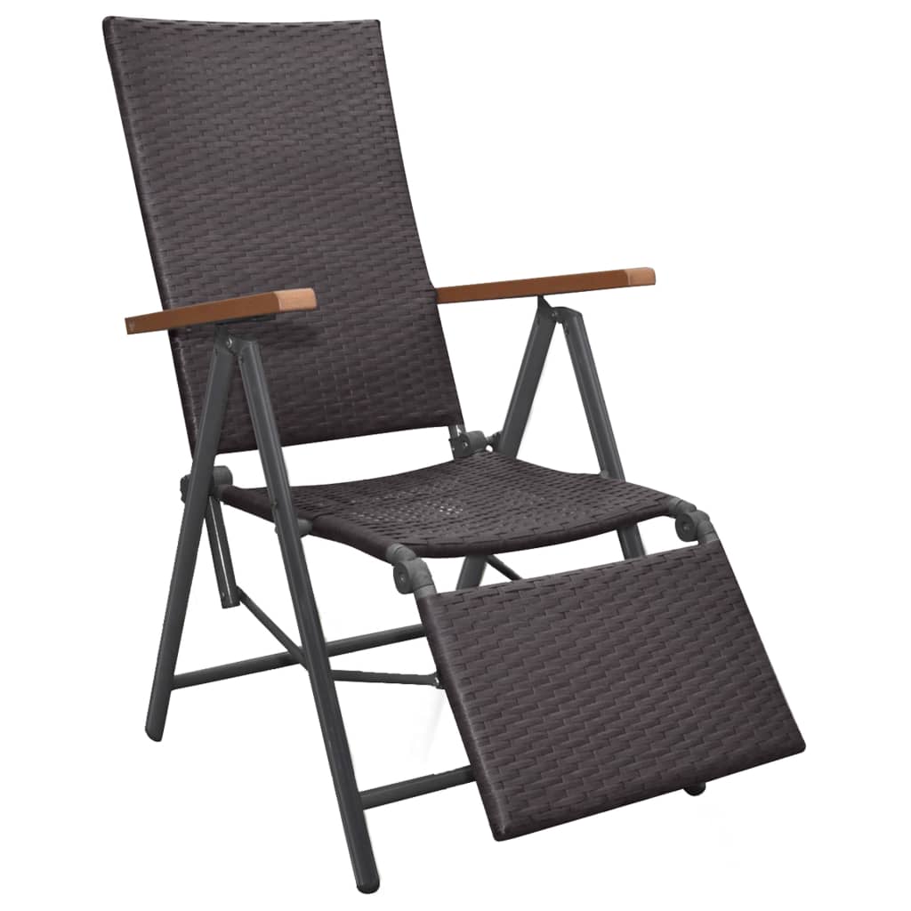Liegestuhl Poly Rattan Braun