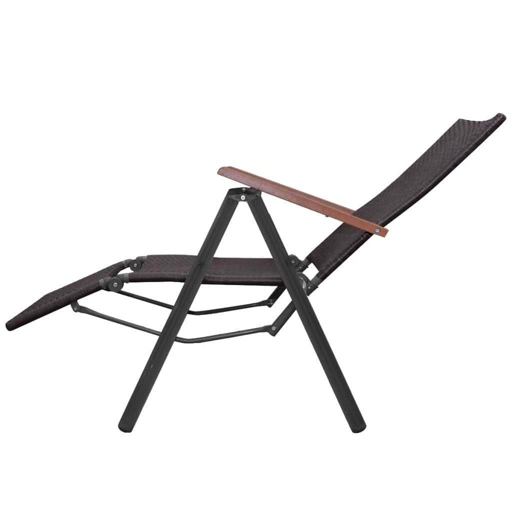 Liegestuhl Poly Rattan Braun