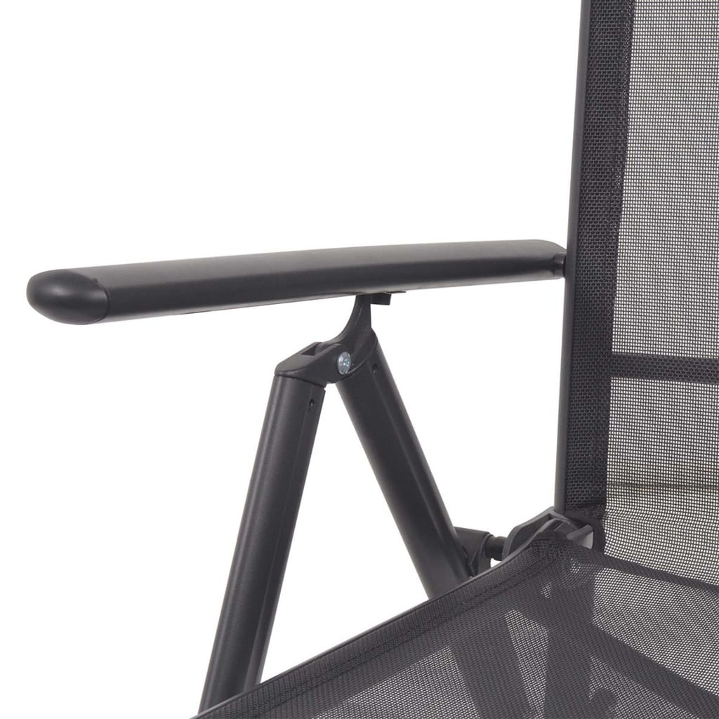 Liegestuhl Aluminium und Textilene Schwarz