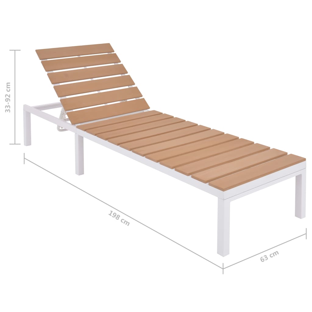 Sonnenliege Aluminium und WPC Braun