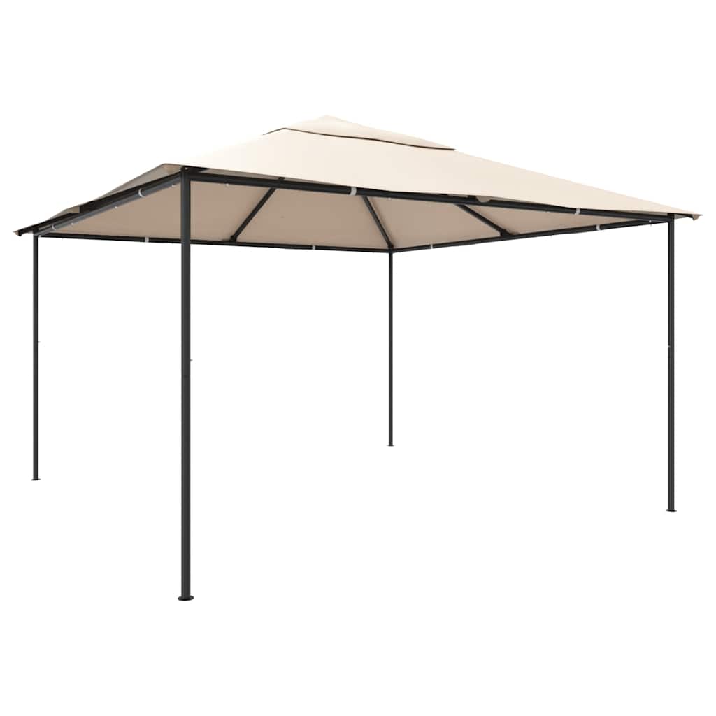 Pavilion Partyzelt Überdachung 4x4 m Stahl Beige