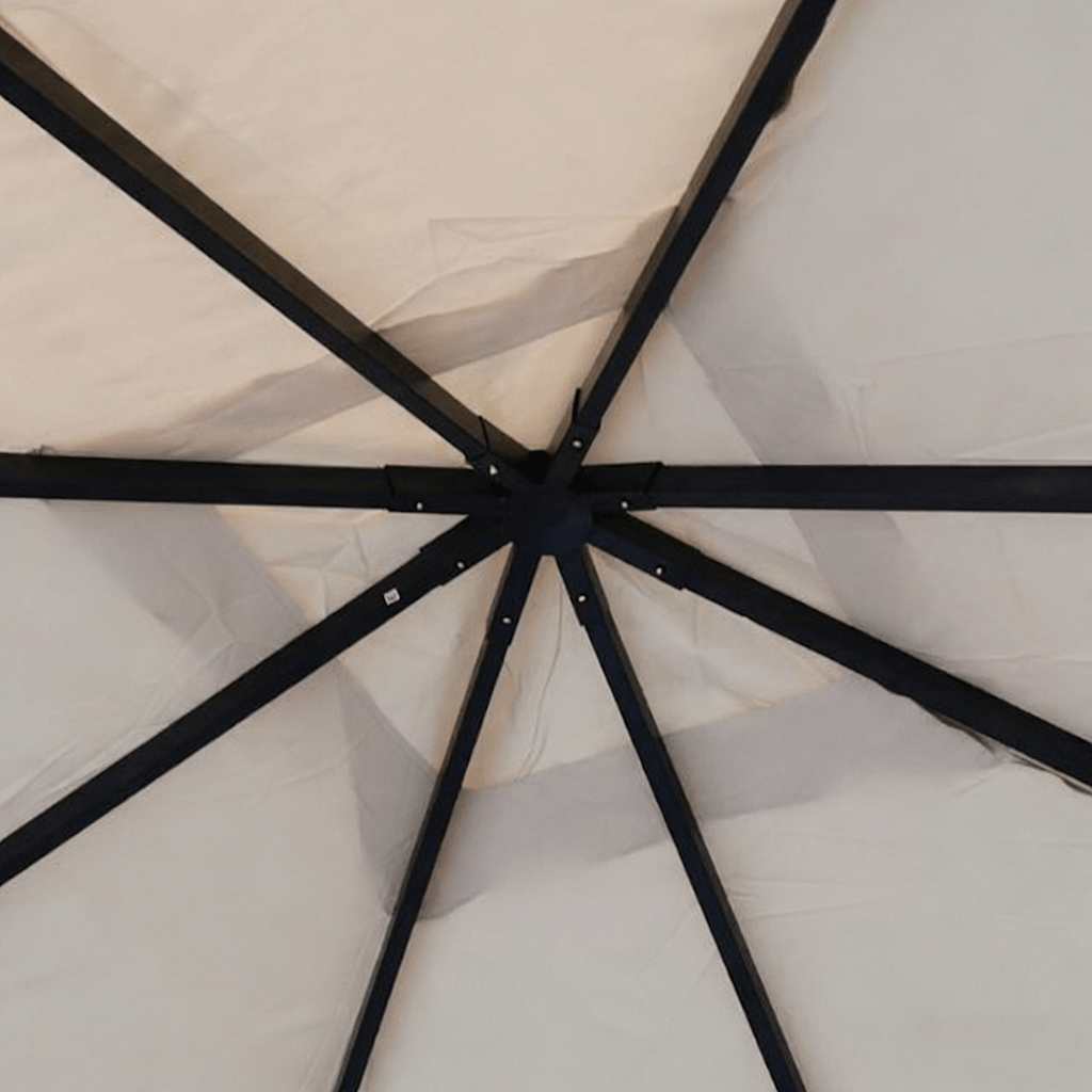 Pavilion Partyzelt Überdachung 4x4 m Stahl Beige