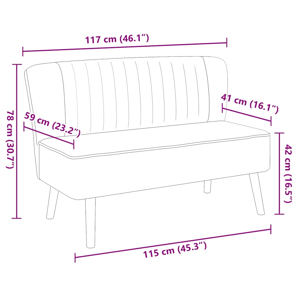 Sofa Stoff 117x55,5x77 cm Blau