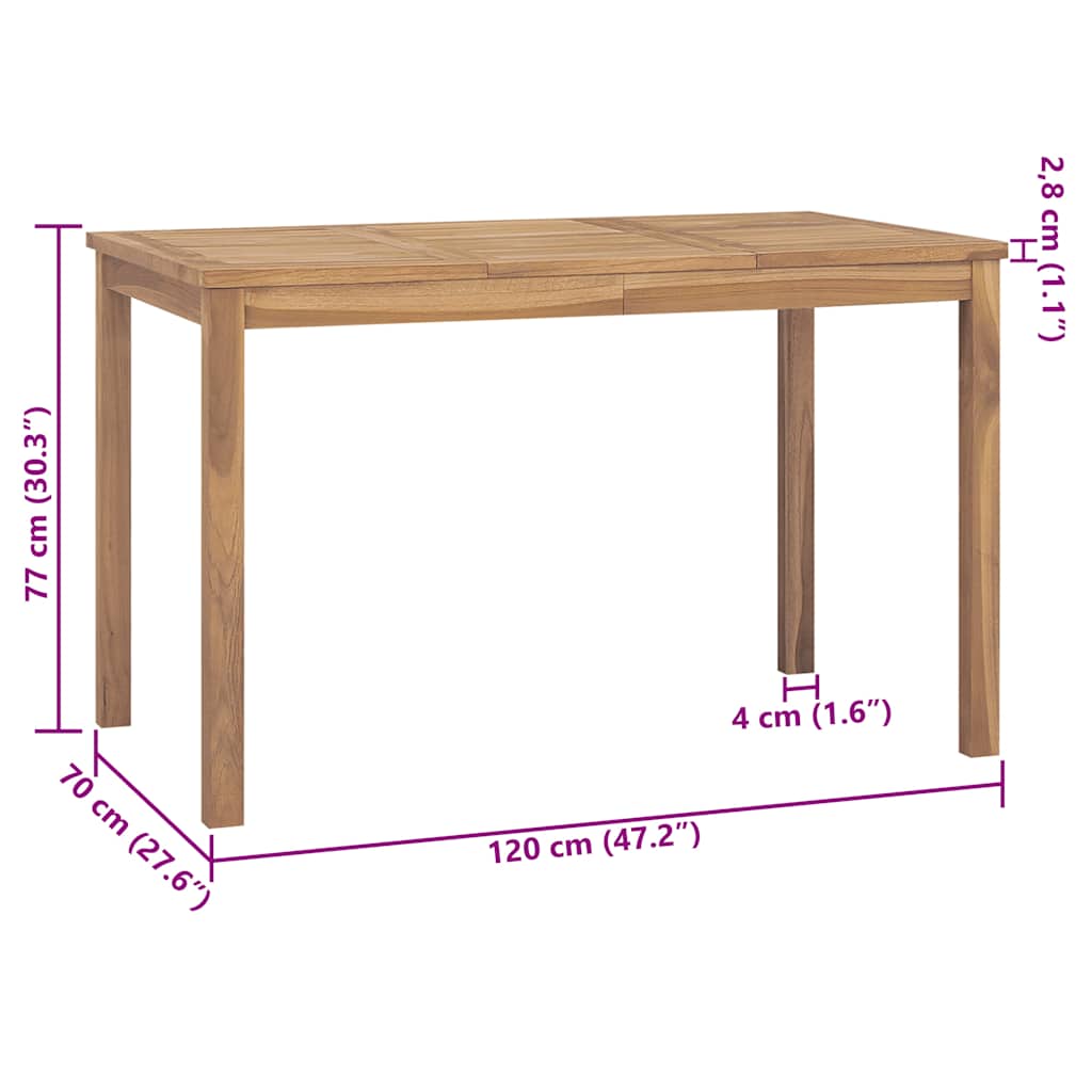 Batavia Gartenbank mit Polstern 120 cm Teak