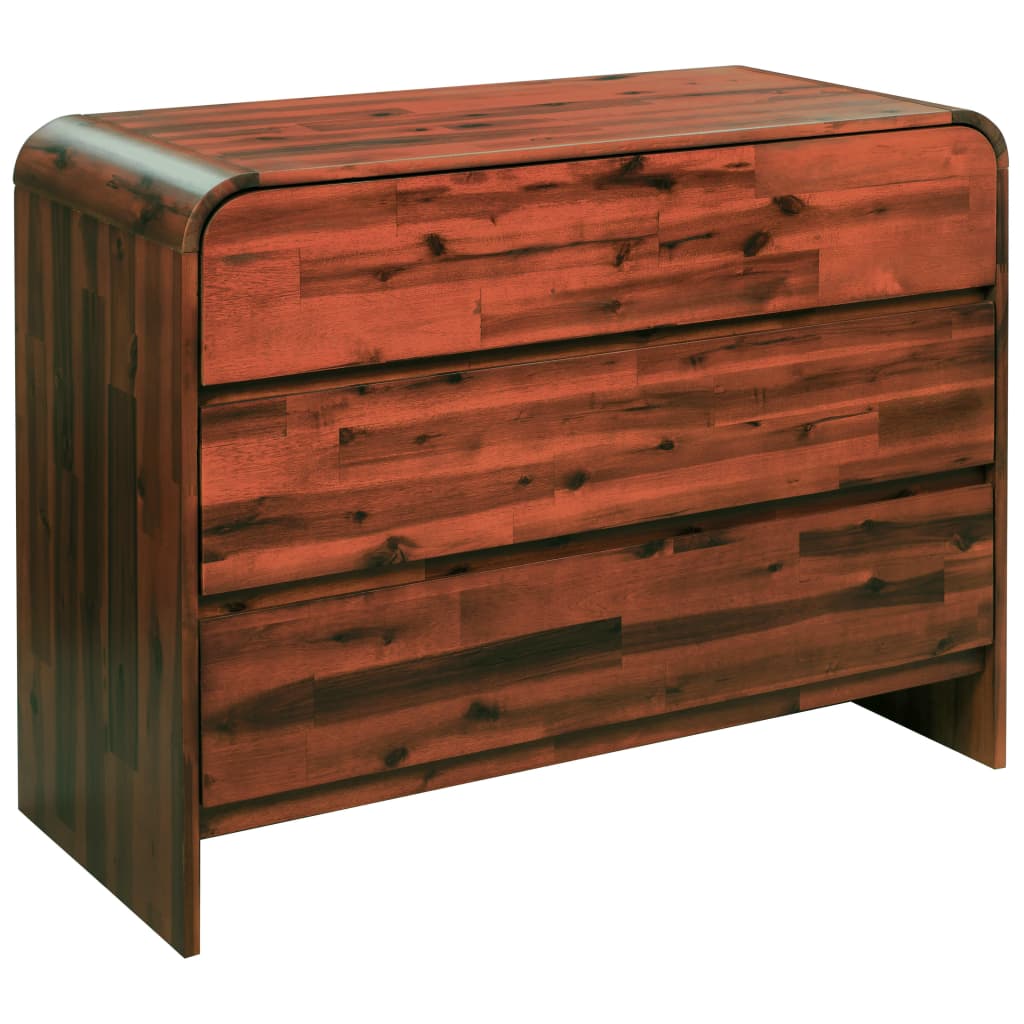 Schubladenschrank Akazienholz Massiv 90 x 37 x 75 cm