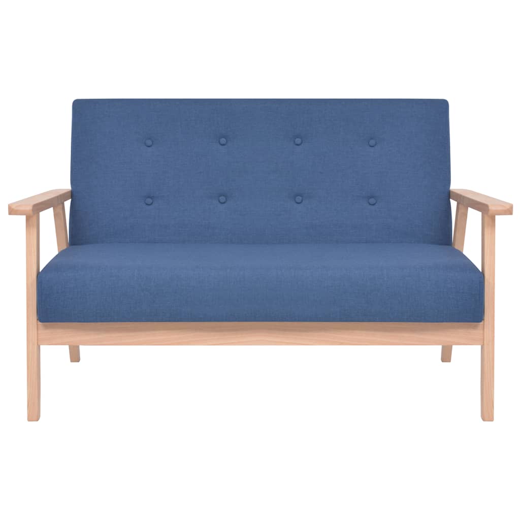 Sofagarnitur 3-tlg. Stoff Blau