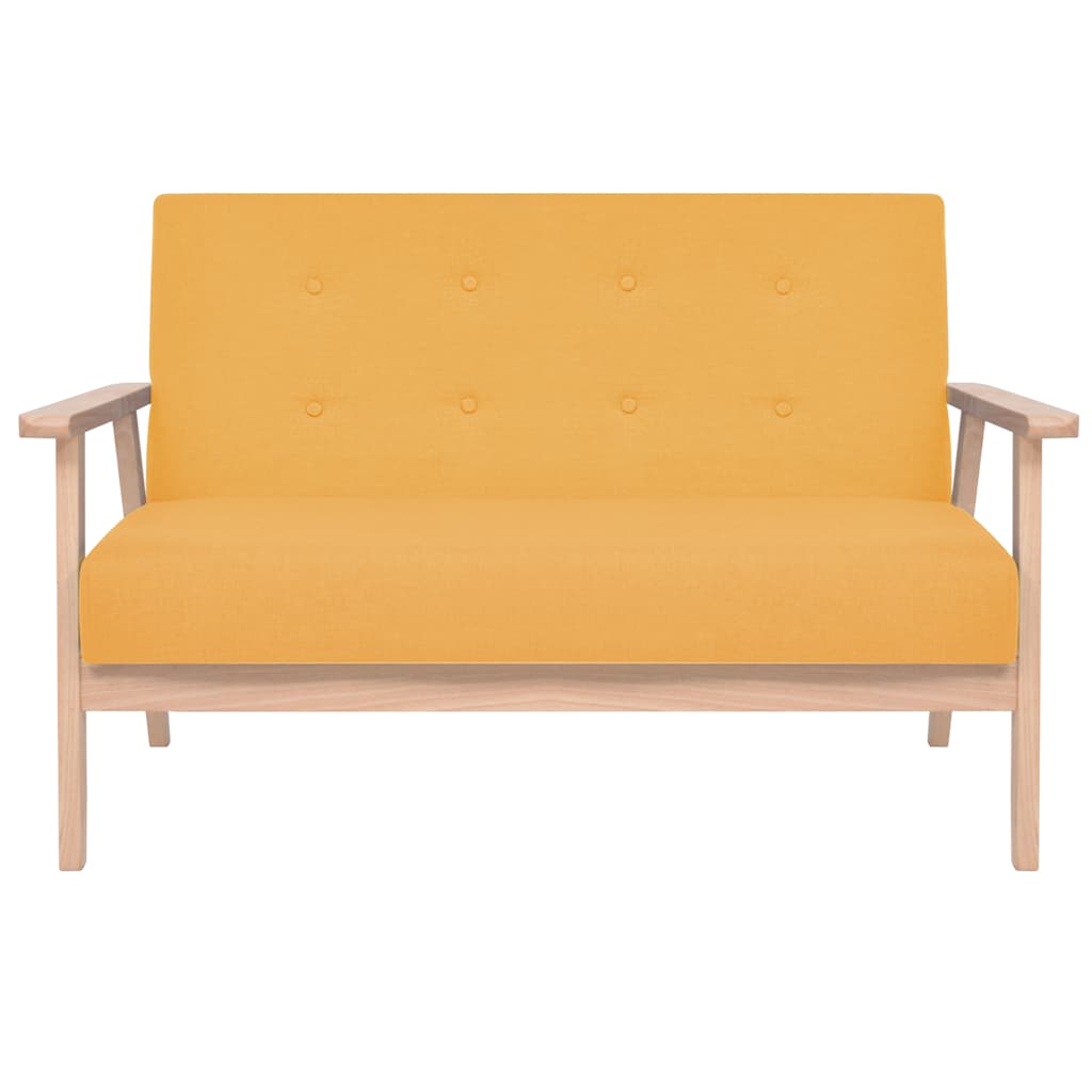 Sofa-Set 2-tlg. Stoff Gelb