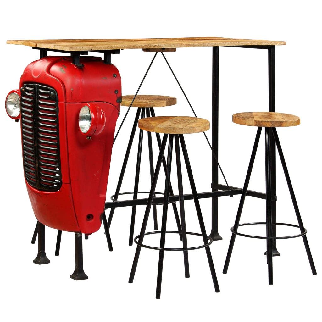 Bar-Set 5-tlg. Massivholz Mango 120×60×107 cm