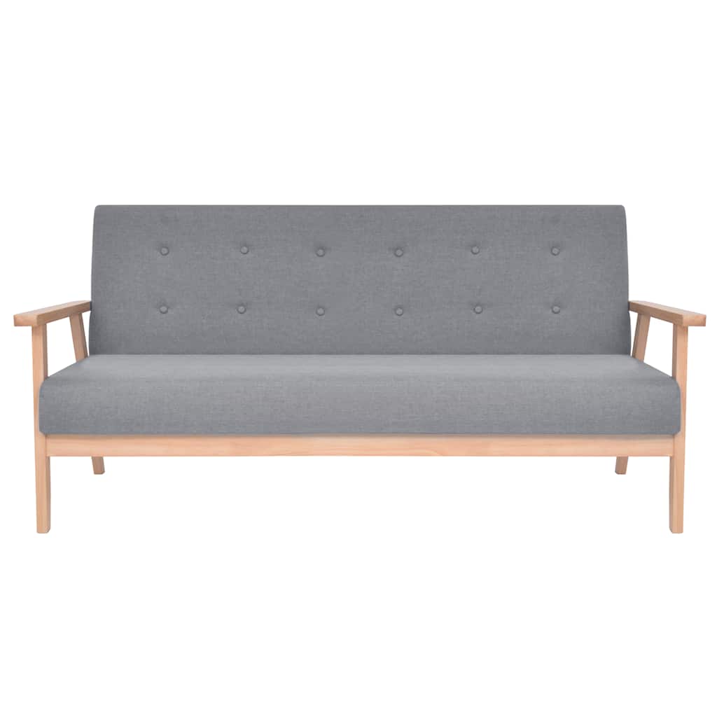 Sofa-Set 2-tlg. Stoff Hellgrau