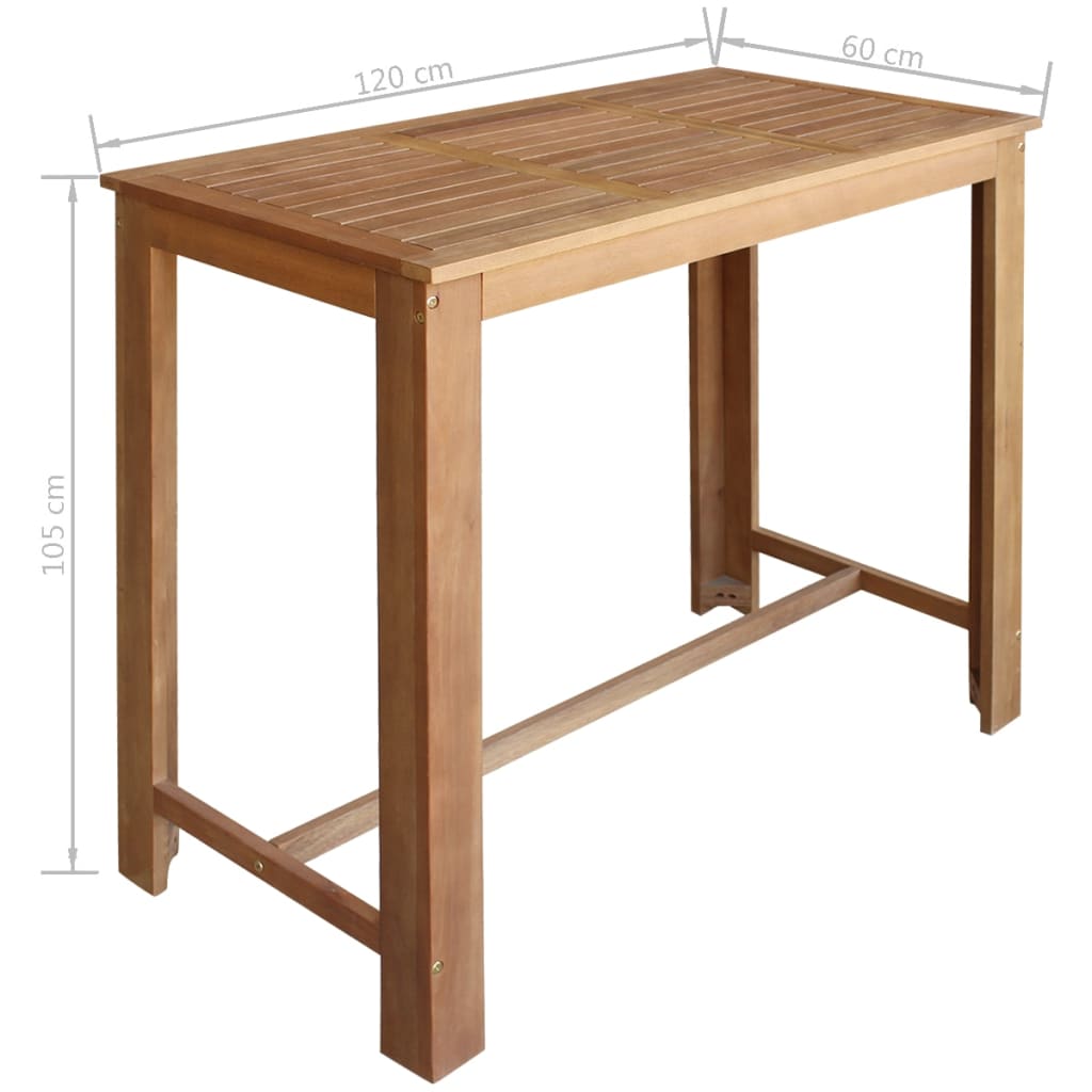 Bartisch und Stuhl-Set 5-tlg. Akazienholz Massiv