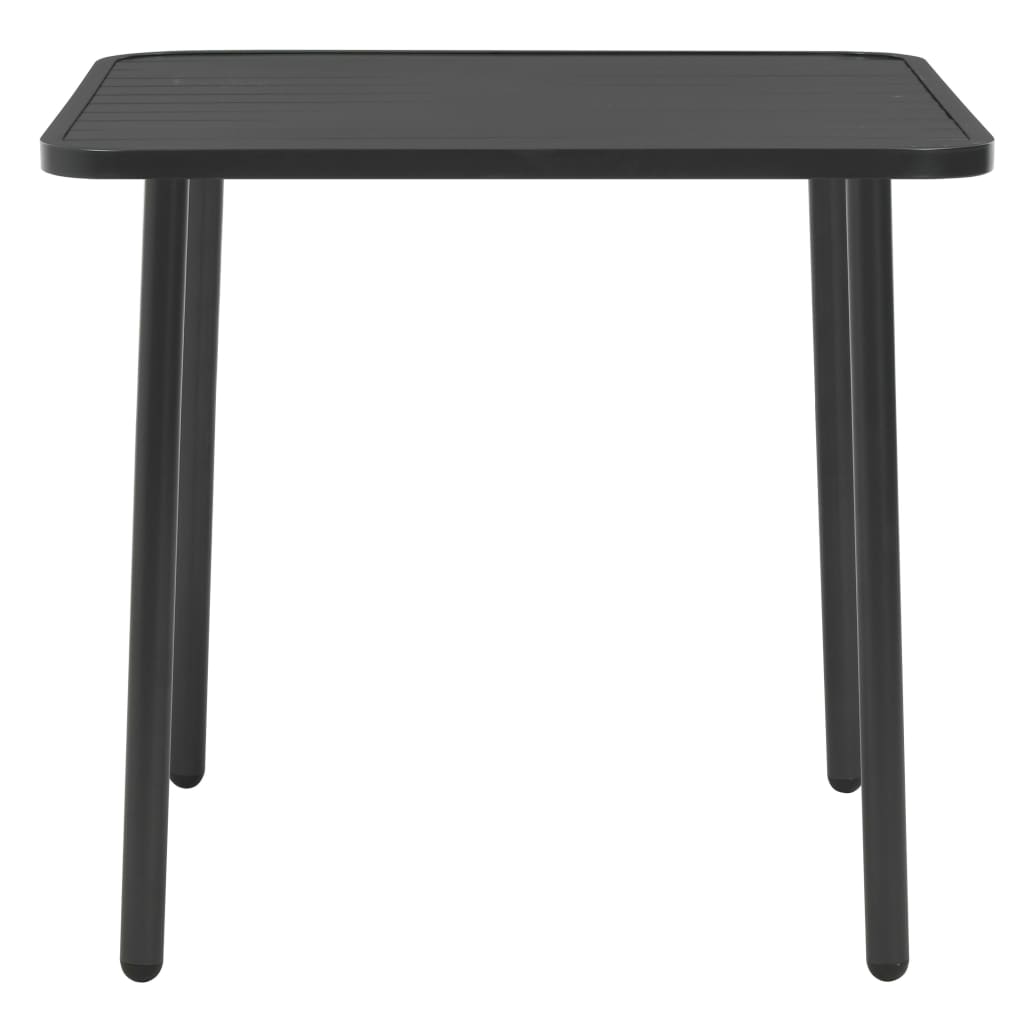 Gartentisch Dunkelgrau 80x80x72 cm Stahl