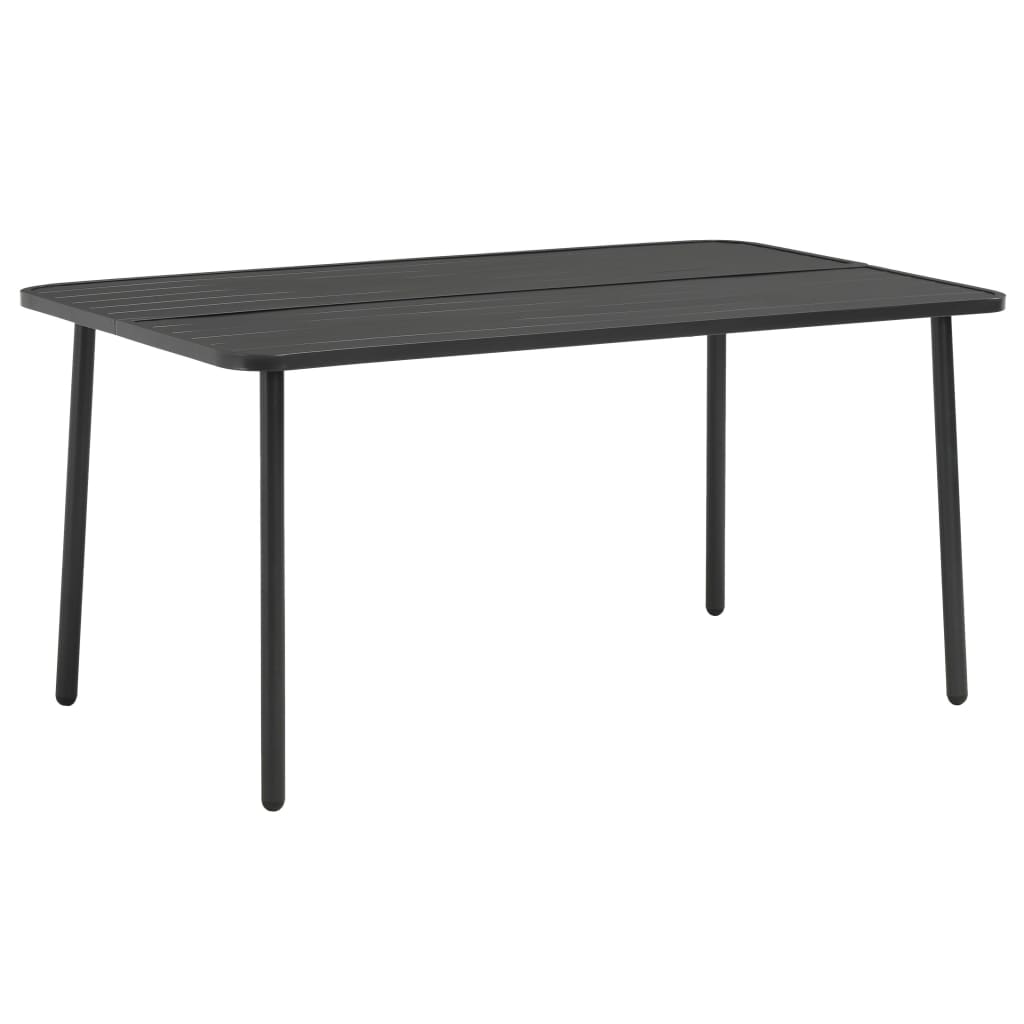 Gartentisch Dunkelgrau 150x90x72 cm Stahl