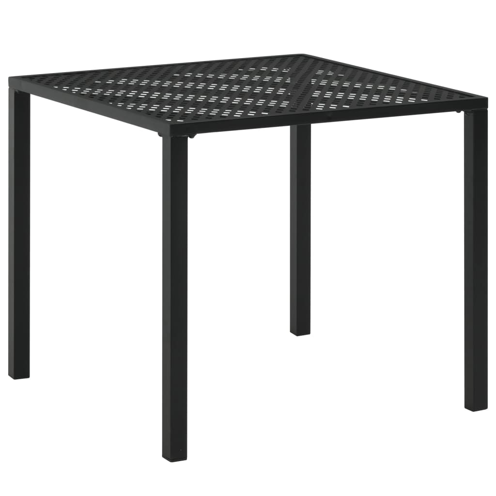 Gartentisch Schwarz 80x80x72 cm Stahl
