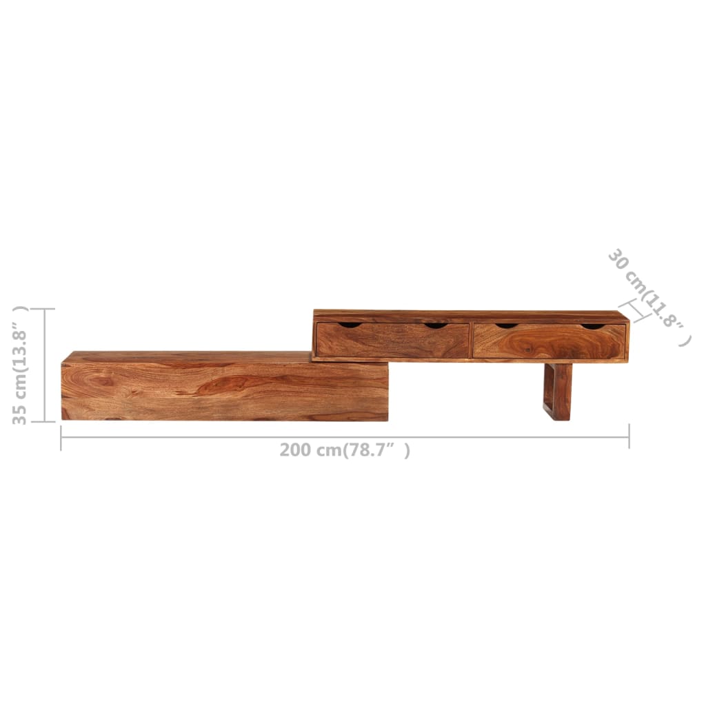 TV-Schrank 200×30×35 cm Massivholz Akazie