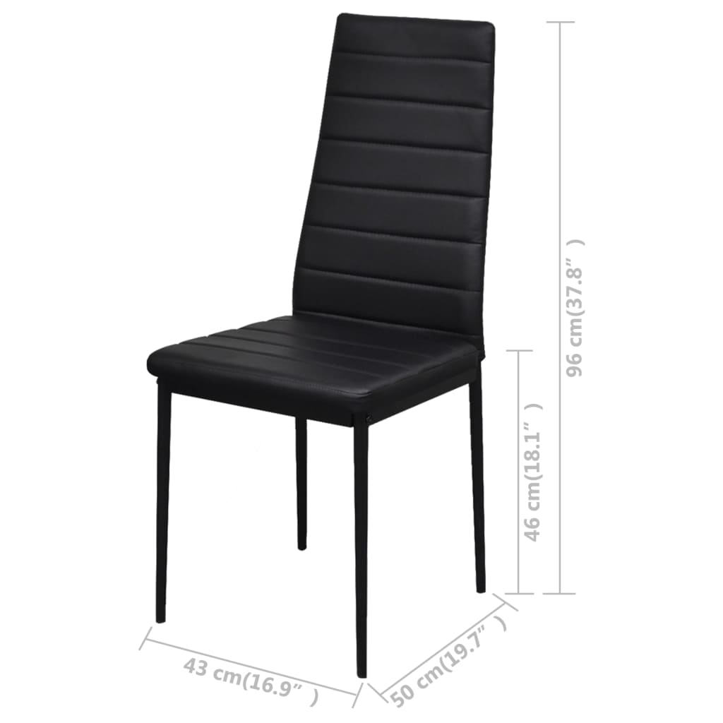 Essgruppe Tisch Stühle 5-tlg. Kunstleder Schwarz