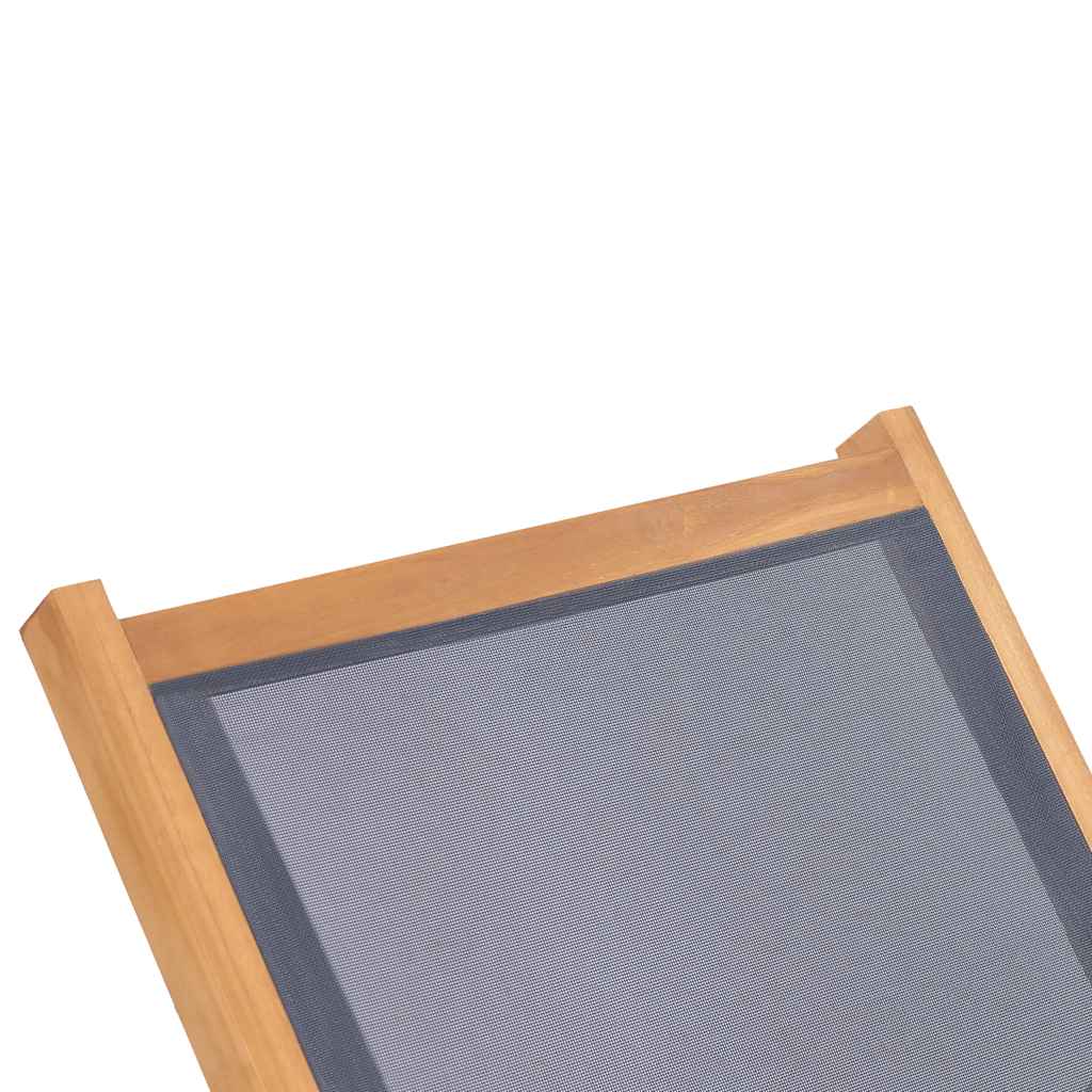 Sonnenliege Klappbar mit Rädern Teak Massivholz und Textilene