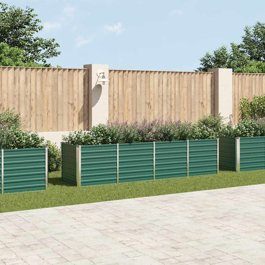 Garten-Hochbeet Verzinkter Stahl 320x80x77 cm Grün
