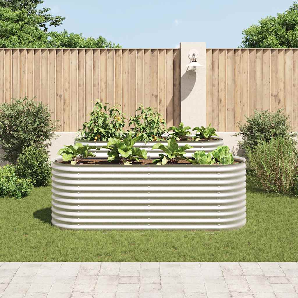 Garten-Hochbeet 240 x 80 x 81 cm Verzinkter Stahl Silbern