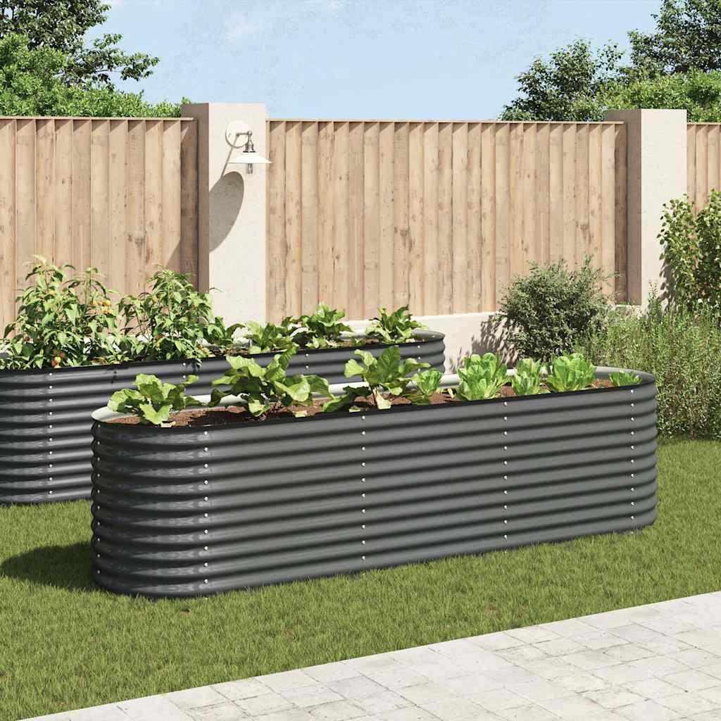 Garten-Hochbeet 320x80x81 cm Verzinkter Stahl Grau