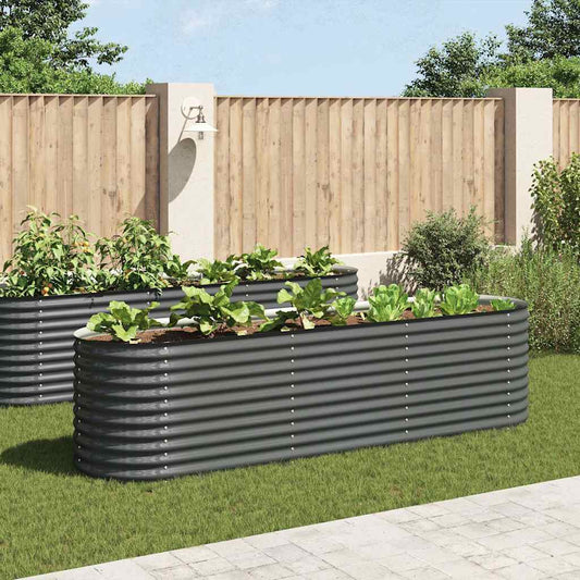 Garten-Hochbeet 320x80x81 cm Verzinkter Stahl Grau