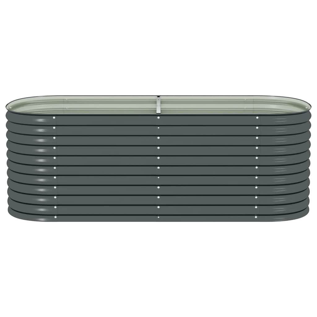 Garten-Hochbeet 240 x 80 x 81 cm Verzinkter Stahl Grau