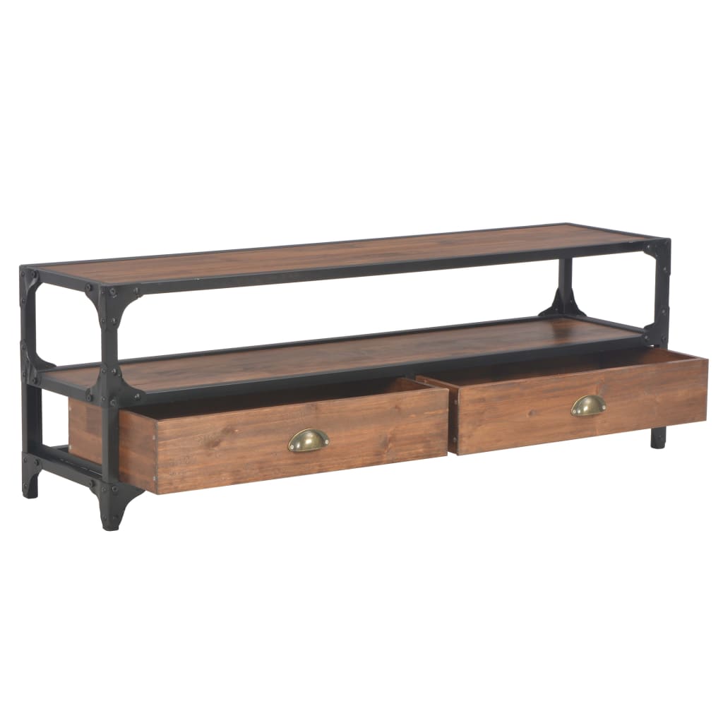 TV-Schrank mit 2 Schubladen 120x30x40 cm Massivholz Kiefer