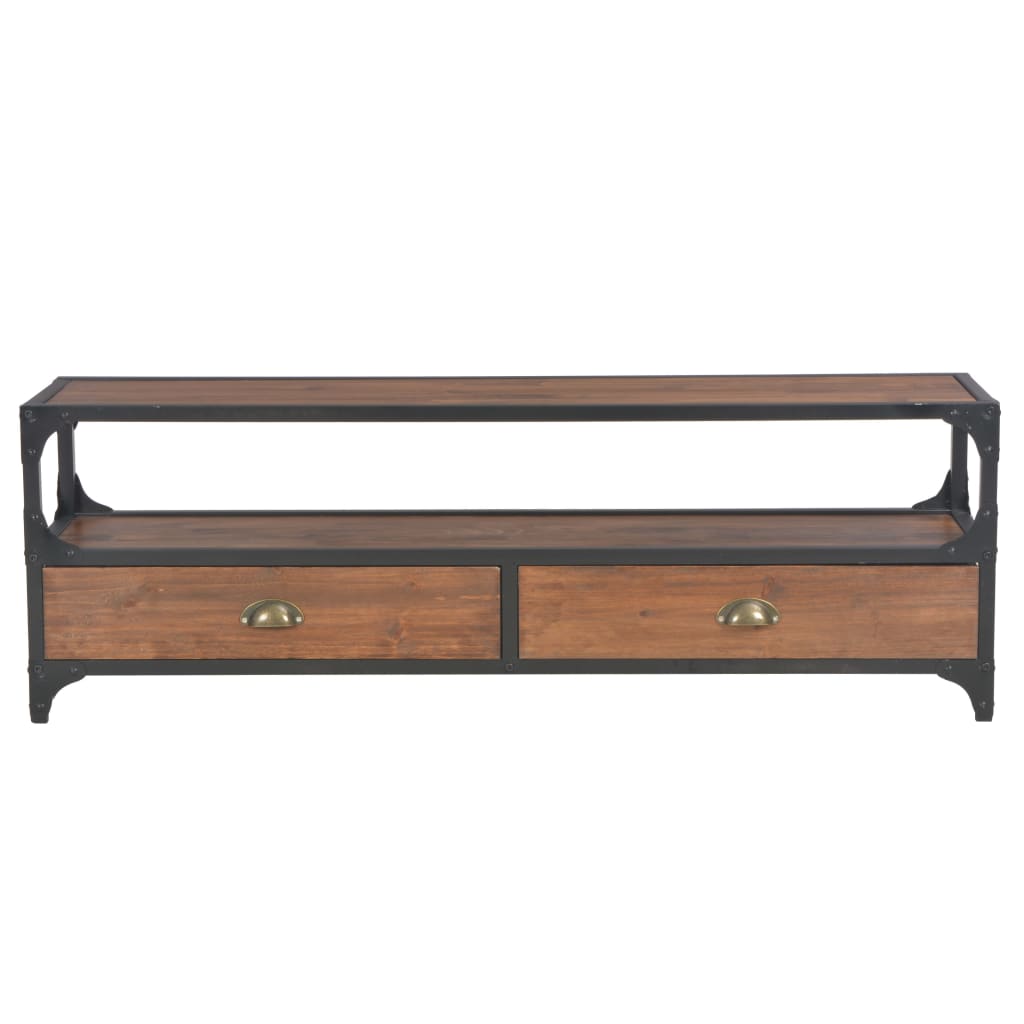 TV-Schrank mit 2 Schubladen 120x30x40 cm Massivholz Kiefer