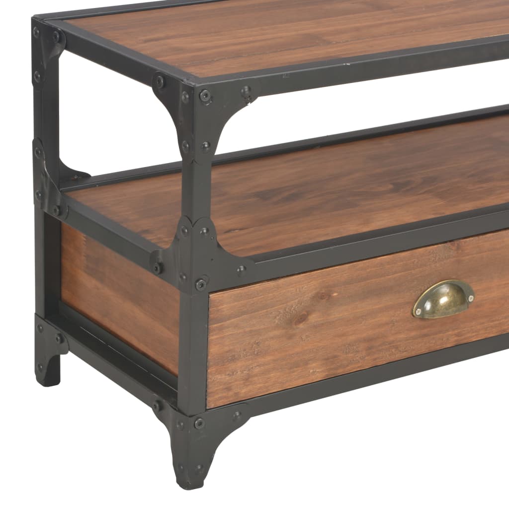 TV-Schrank mit 2 Schubladen 120x30x40 cm Massivholz Kiefer