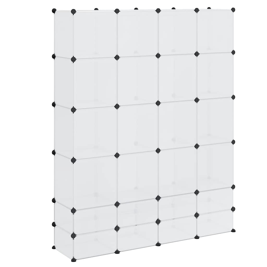 Modularer Schrank mit 18 Fächern Weiß 37x146x180,5 cm